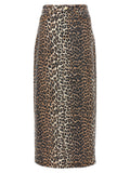 Ganni Animal Print Long Skirt