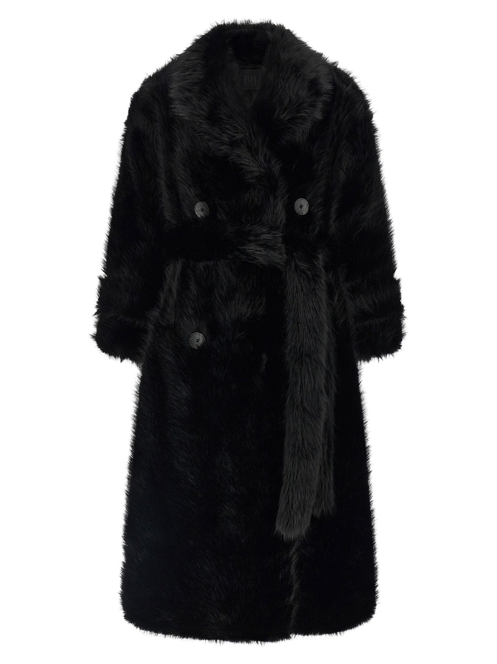 B&B Couture Jackie Eco-fur Trench Coat