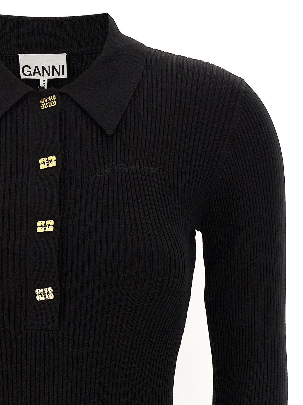 Ganni Melange Rib Knit Mini Dress