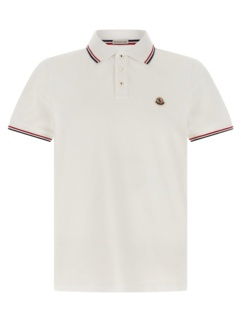Moncler Tricolor Trim Polo Shirt