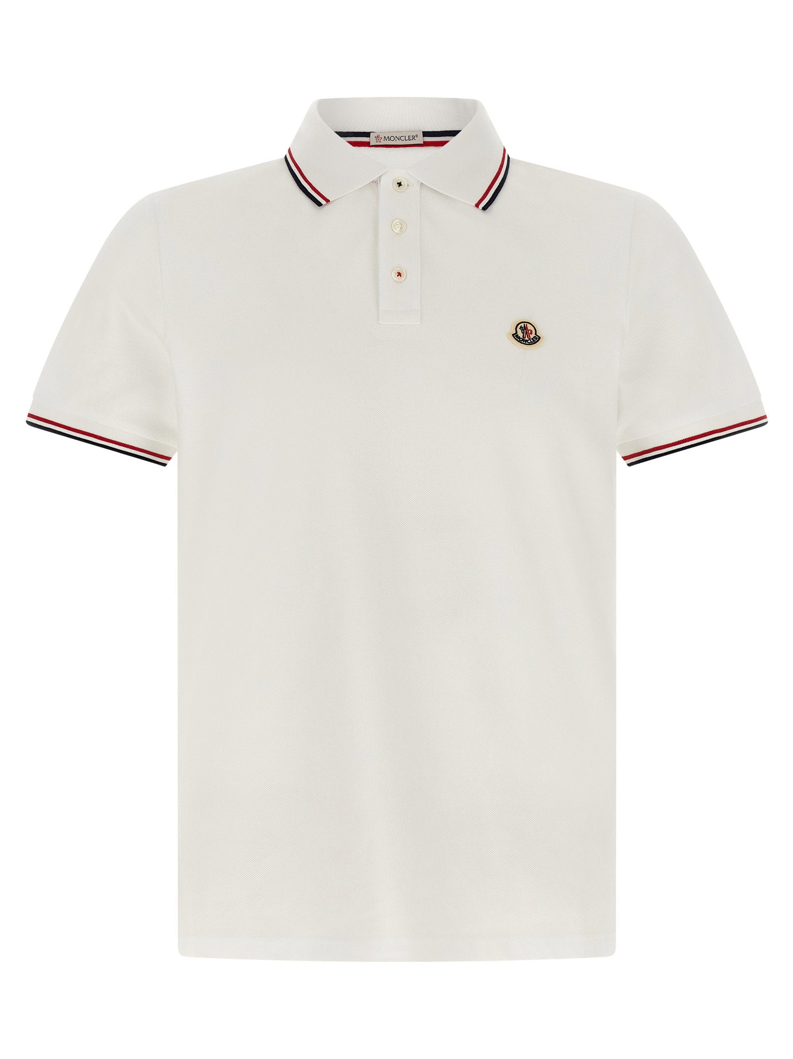 Moncler Tricolor Trim Polo Shirt