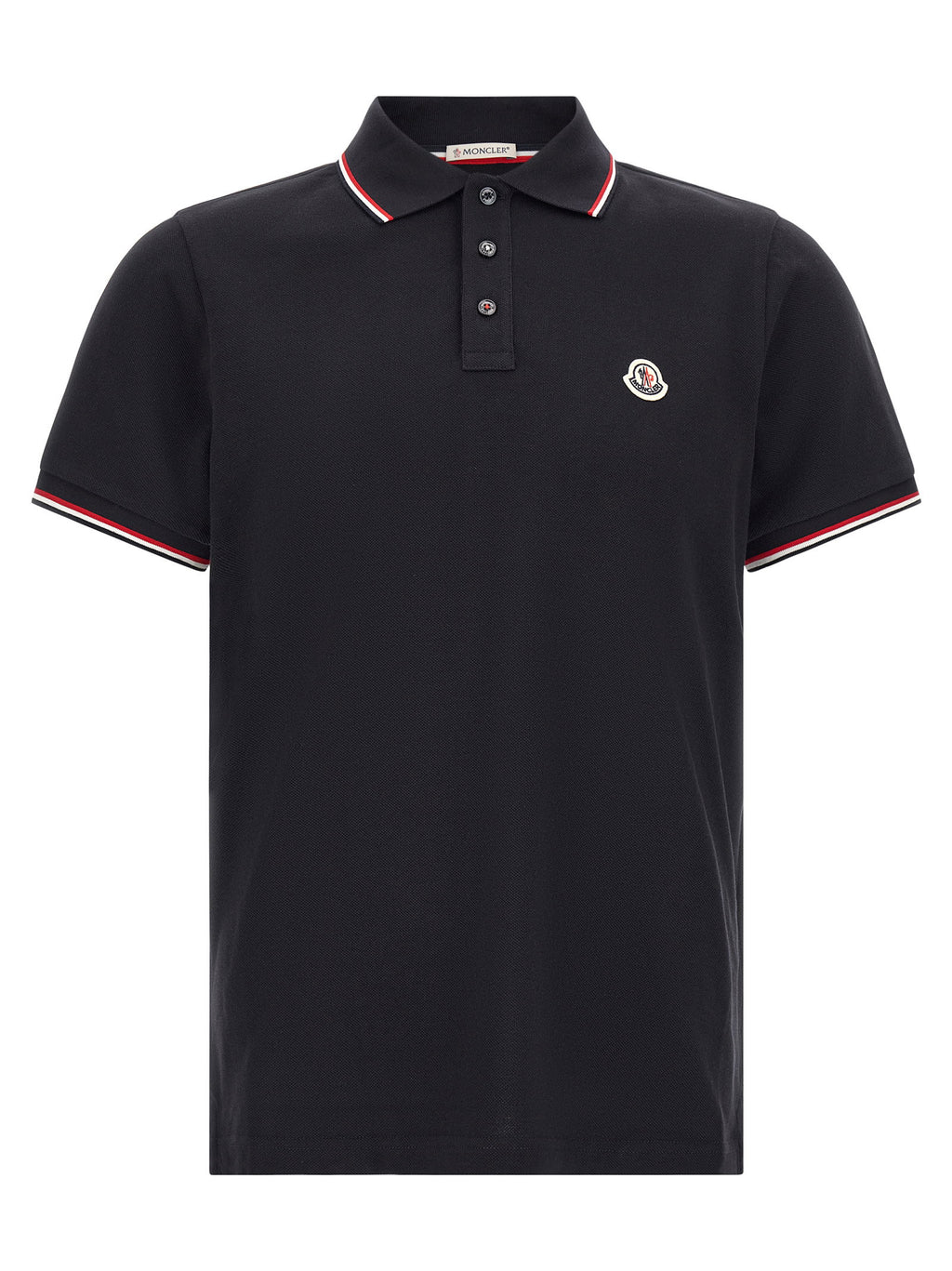 Moncler Tricolor Trim Polo Shirt