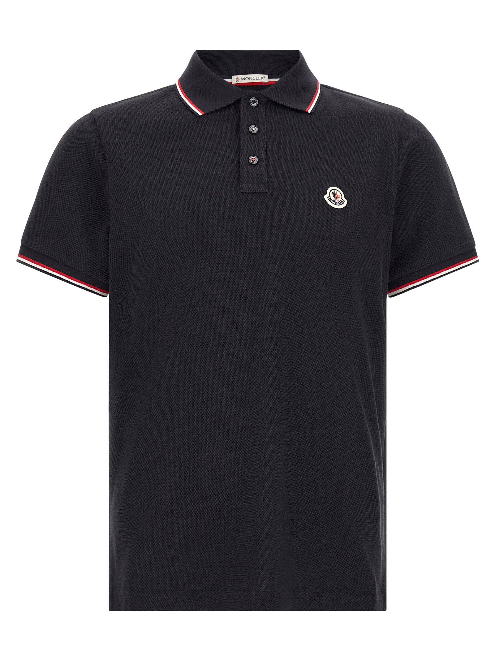 Moncler Tricolor Trim Polo Shirt