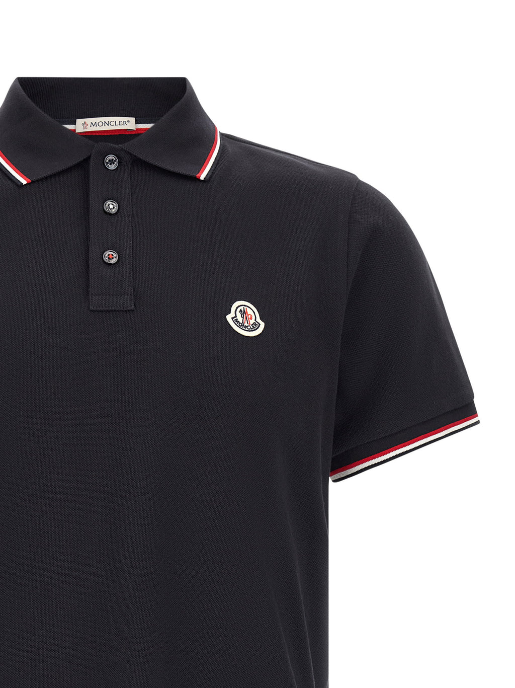 Moncler Tricolor Trim Polo Shirt