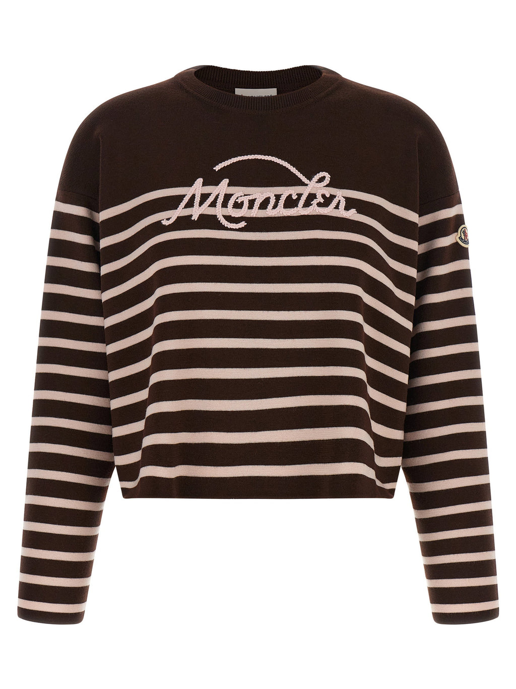 Moncler Striped Sweater With Embroidery