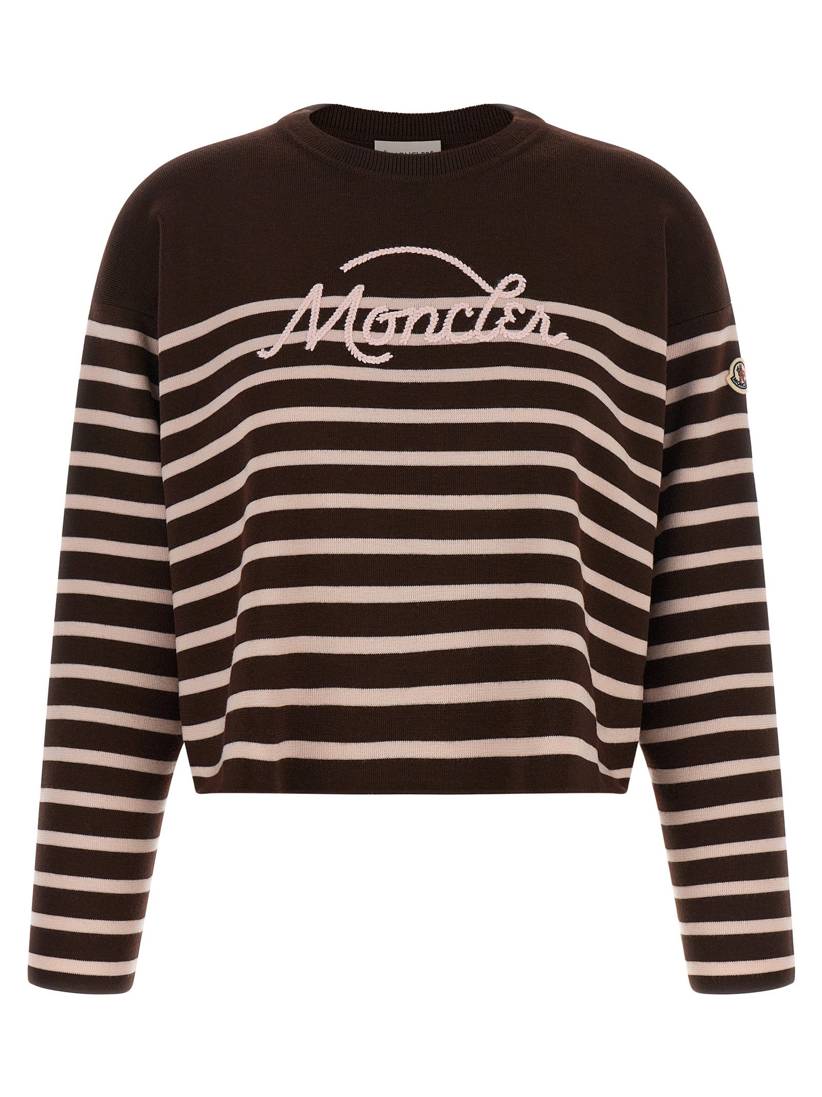 Moncler Striped Sweater With Embroidery