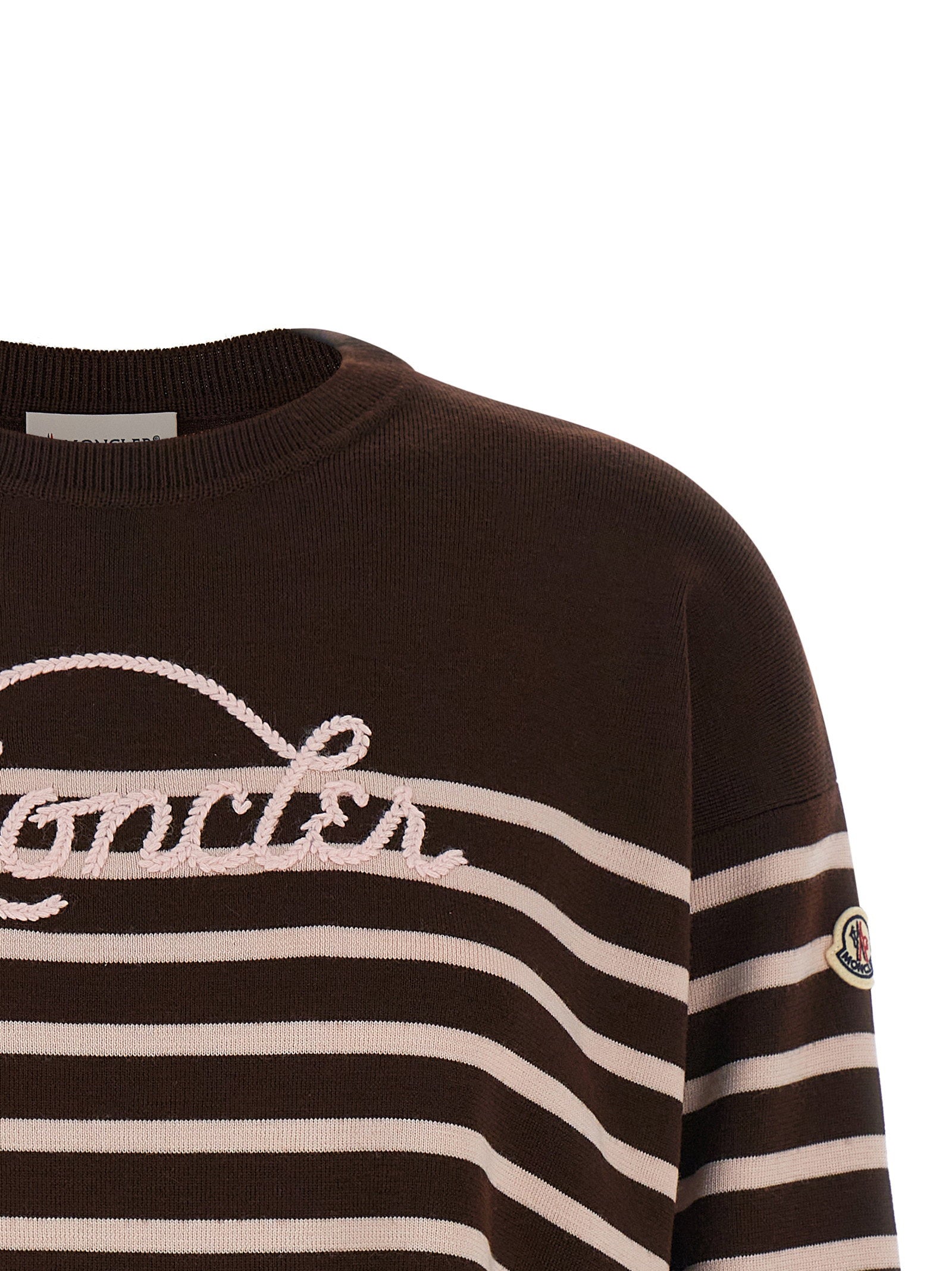 Moncler Striped Sweater With Embroidery