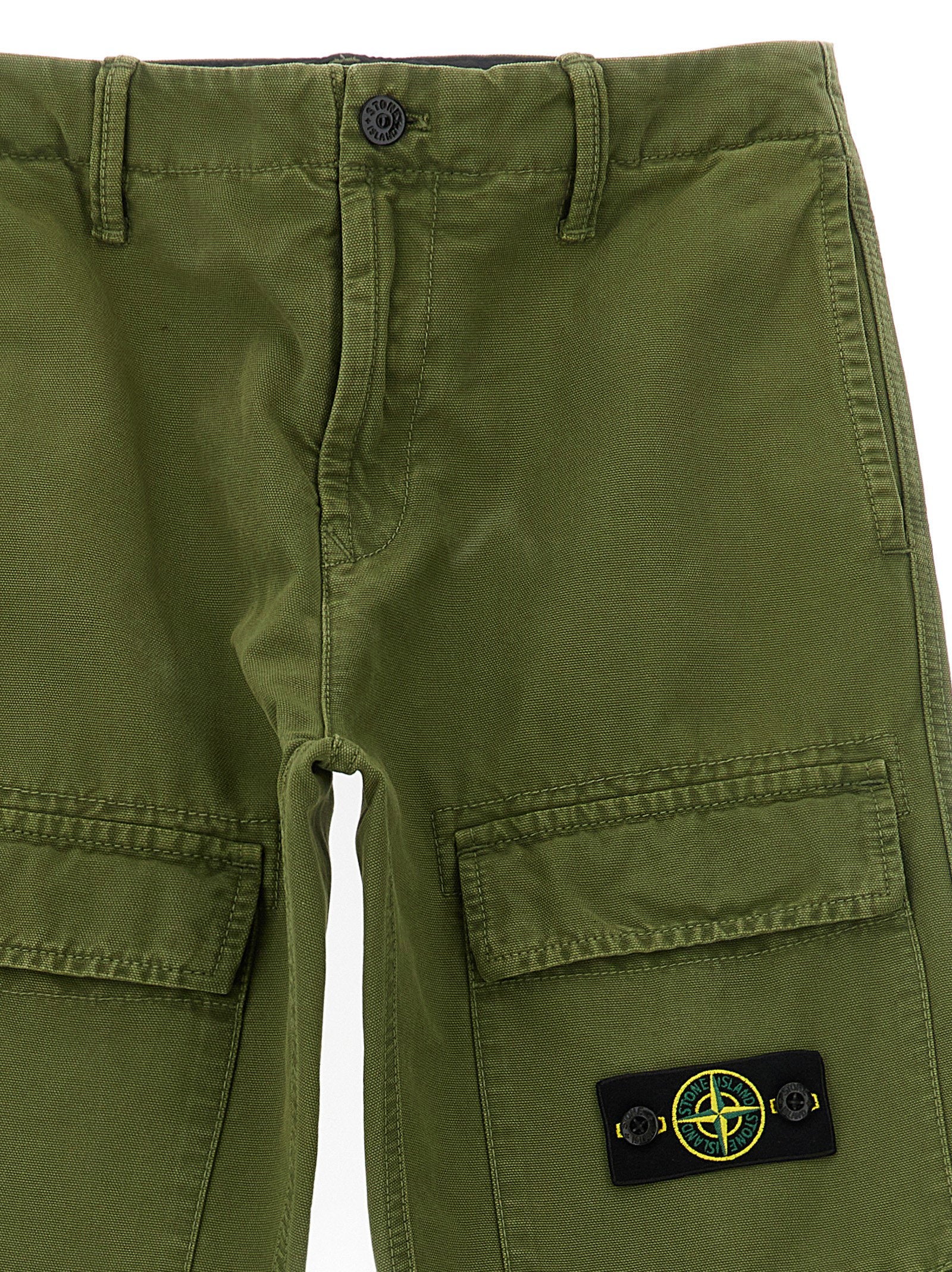 Stone Island Junior Canvas Cargo Pants