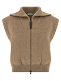 Brunello Cucinelli Shiny Zipper Pull Vest