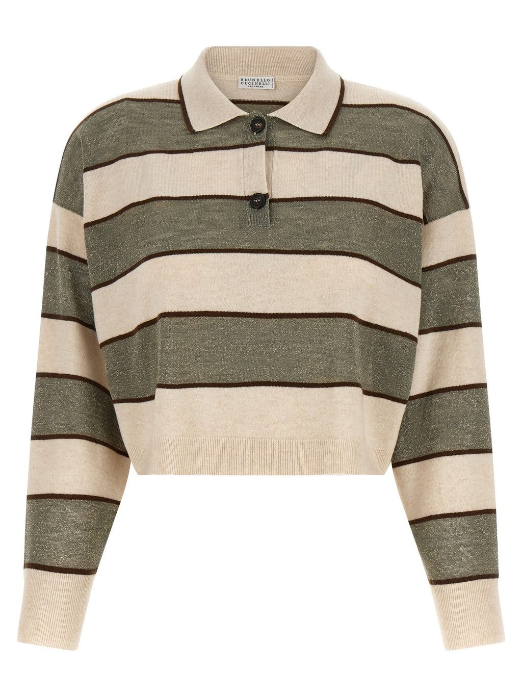 Brunello Cucinelli Sparkling Stripes Polo Shirt