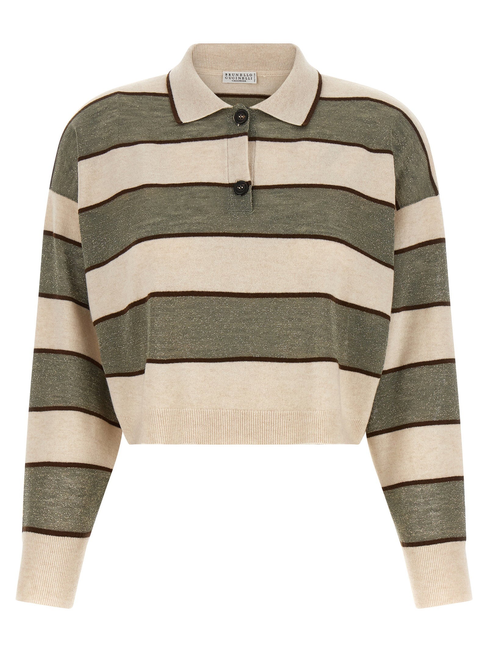 Brunello Cucinelli Sparkling Stripes Polo Shirt