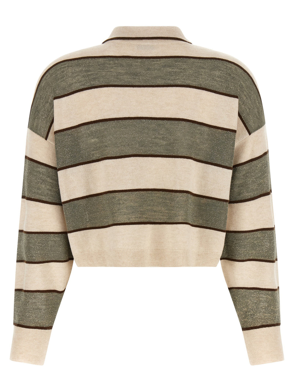 Brunello Cucinelli Sparkling Stripes Polo Shirt