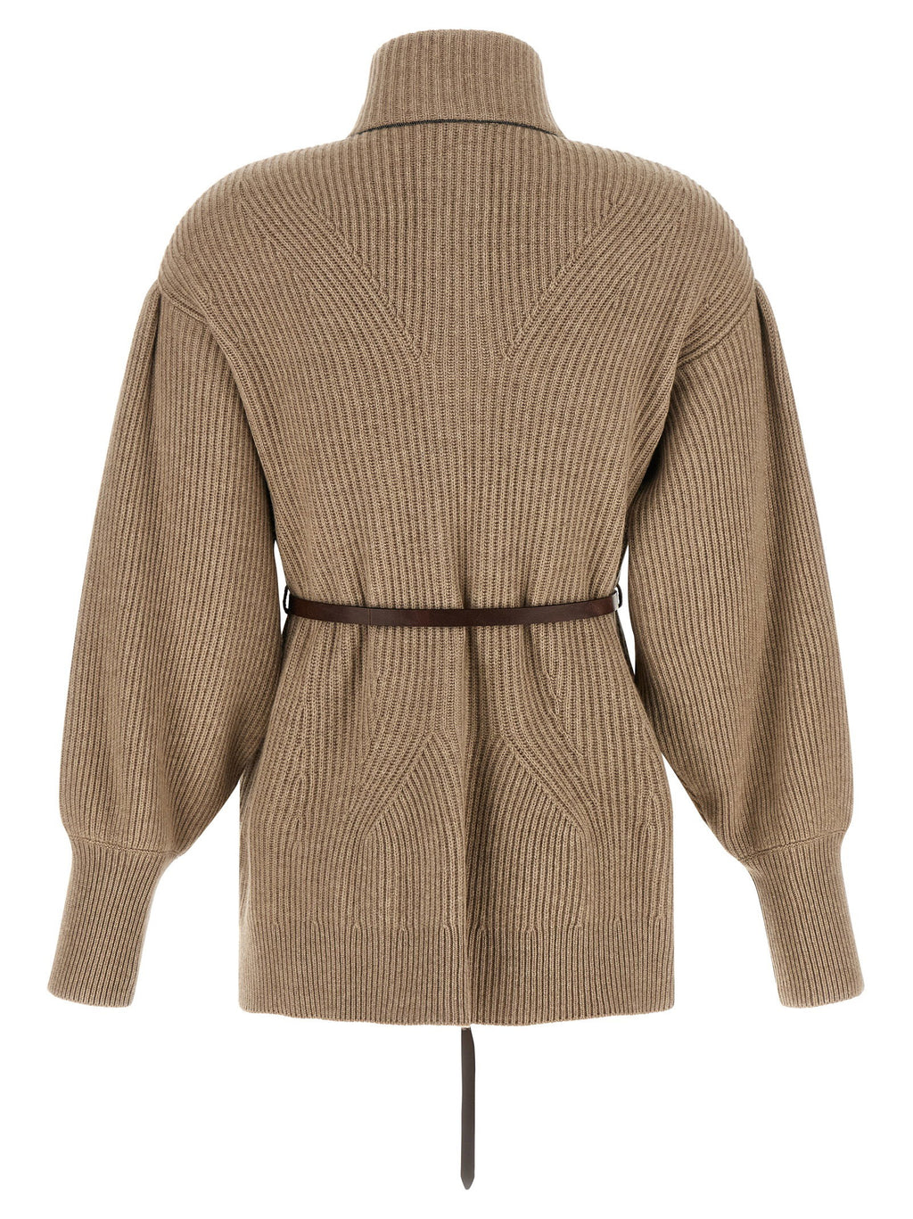 Brunello Cucinelli English Half-ribbed Cardigan
