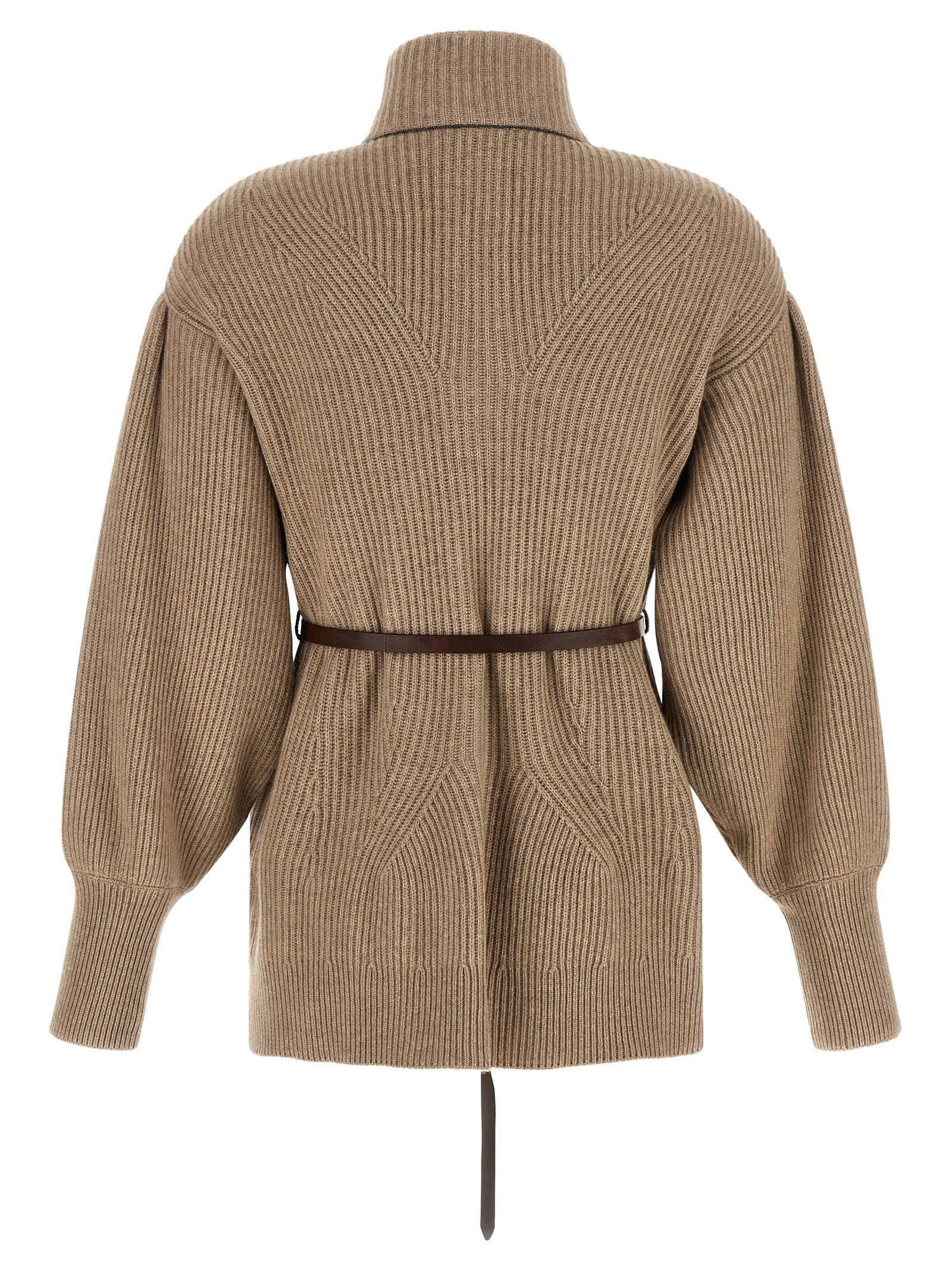 Brunello Cucinelli English Half-ribbed Cardigan