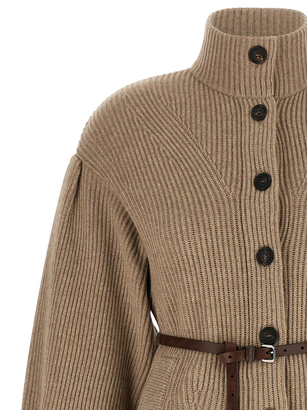 Brunello Cucinelli English Half-ribbed Cardigan