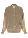 Brunello Cucinelli Organza Sleeve Cardigan