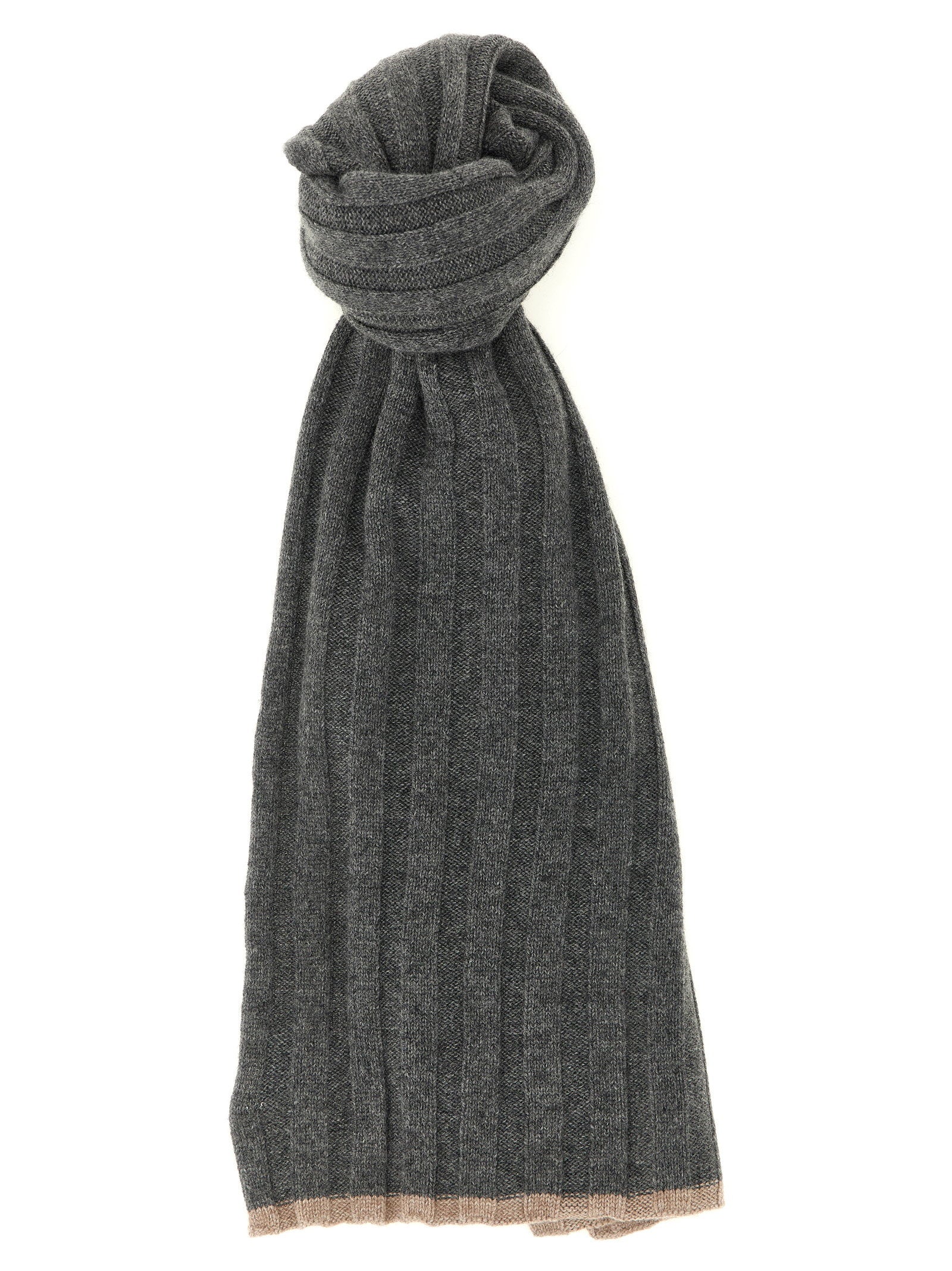 Brunello Cucinelli Ribbed Cashmere Knit Scarf