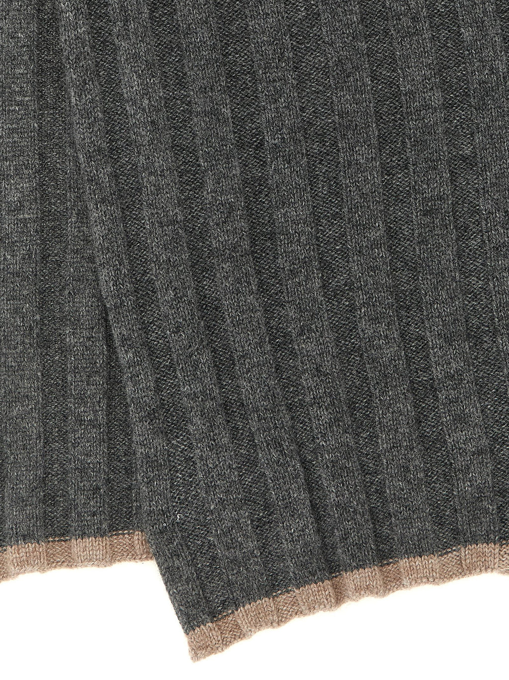Brunello Cucinelli Ribbed Cashmere Knit Scarf