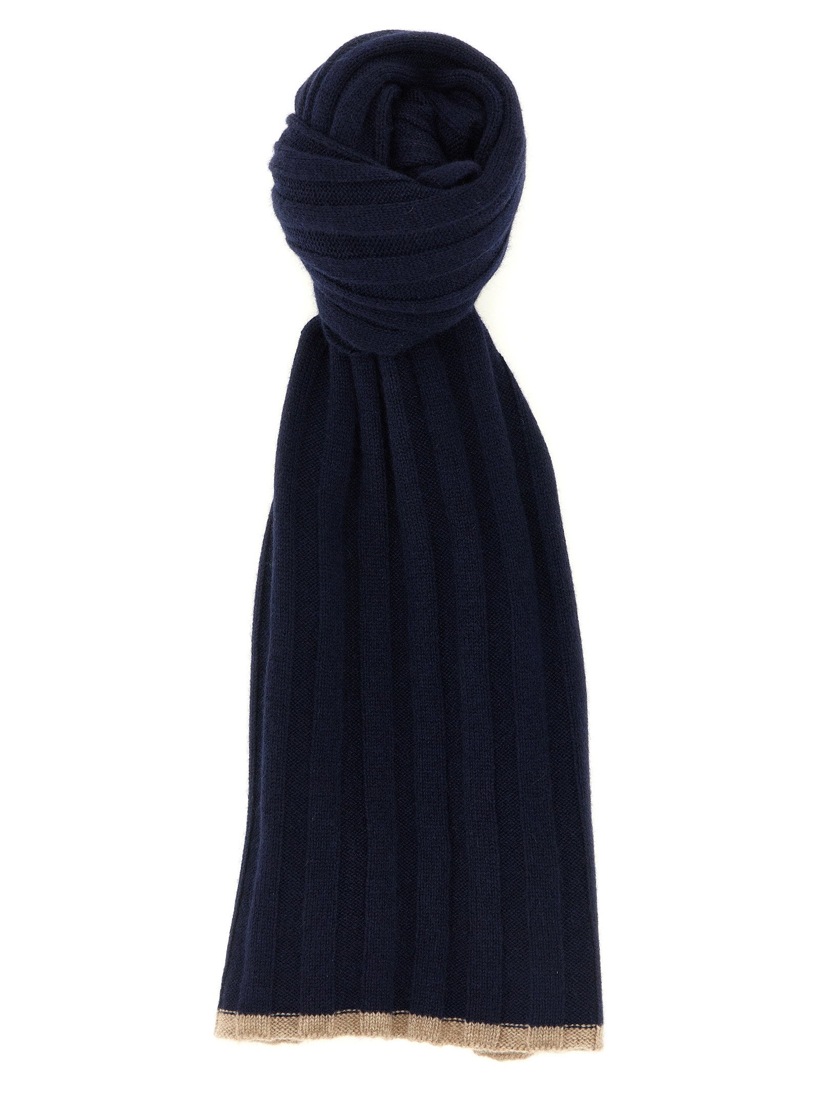 Brunello Cucinelli Ribbed Cashmere Knit Scarf