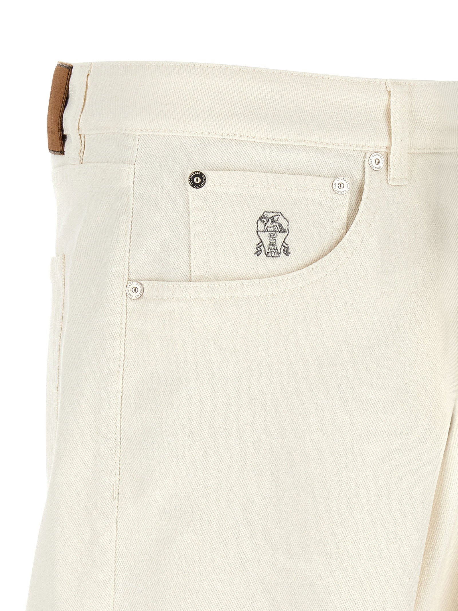 Brunello Cucinelli Logo Embroidery Jeans