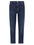 Brunello Cucinelli Logo Embroidery Stretch Jeans