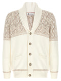 Brunello Cucinelli Braided Jacquard Shoulders Cardigan
