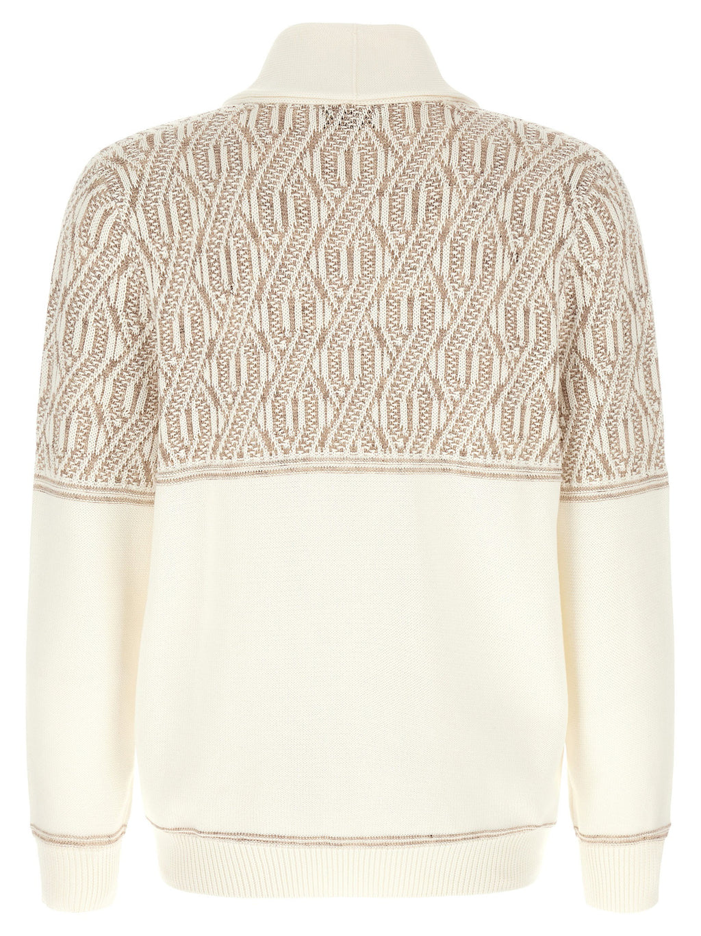 Brunello Cucinelli Braided Jacquard Shoulders Cardigan