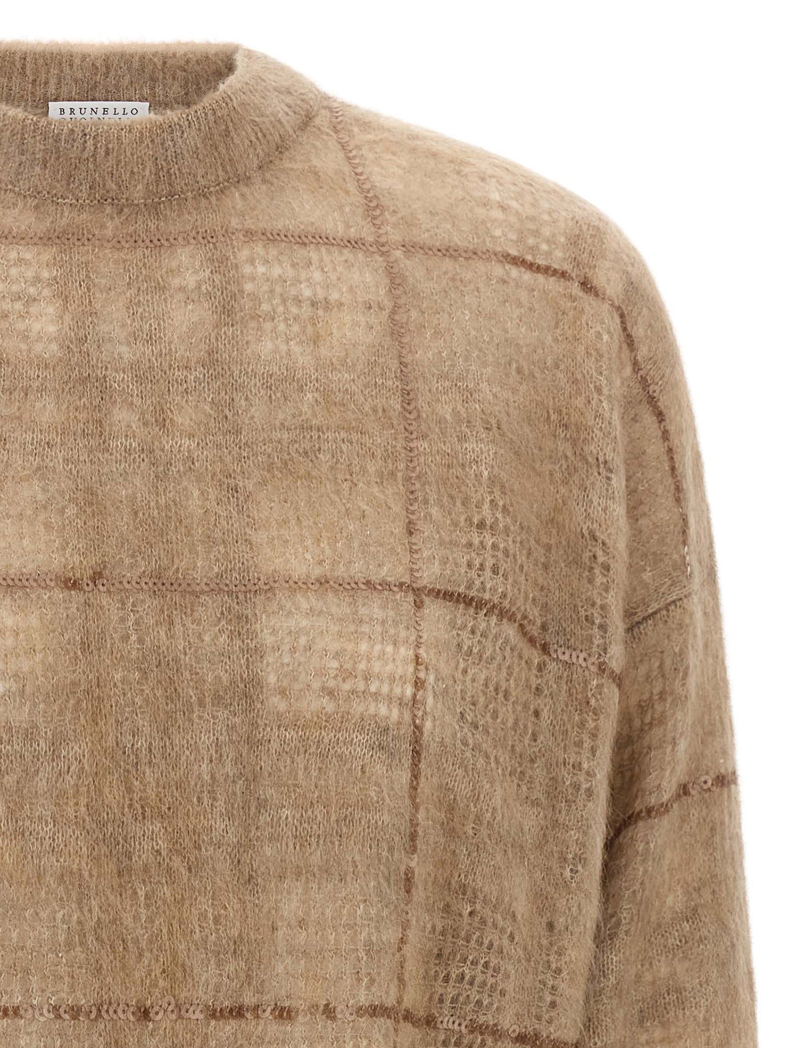 Brunello Cucinelli Sequin Check Sweater