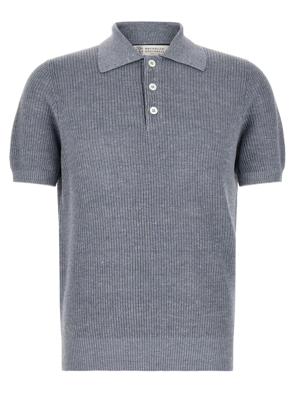 Brunello Cucinelli English Half-ribbed Polo Shirt