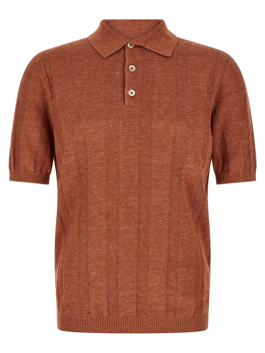 Brunello Cucinelli Wide Ribbed Polo Shirt