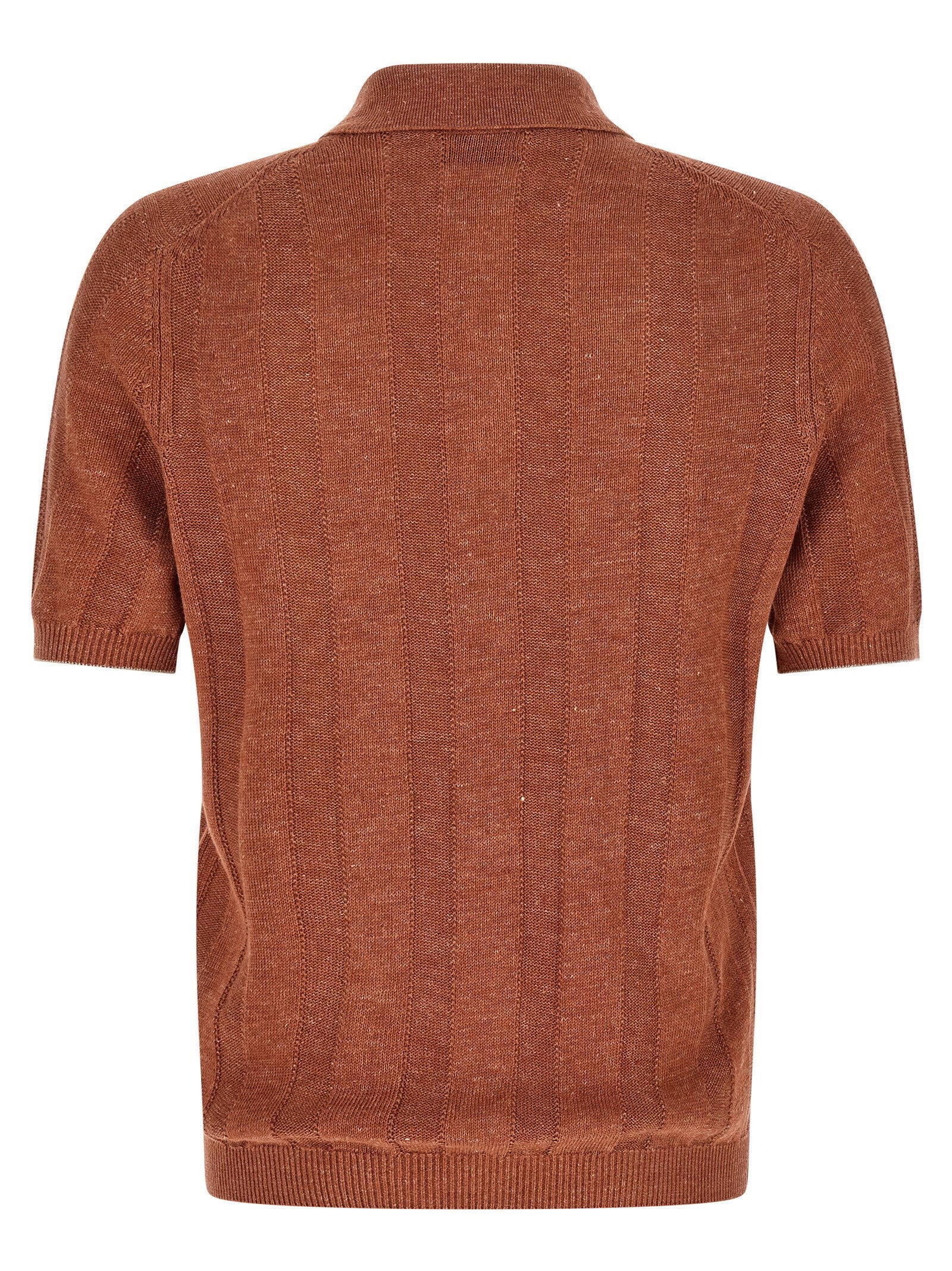 Brunello Cucinelli Wide Ribbed Polo Shirt