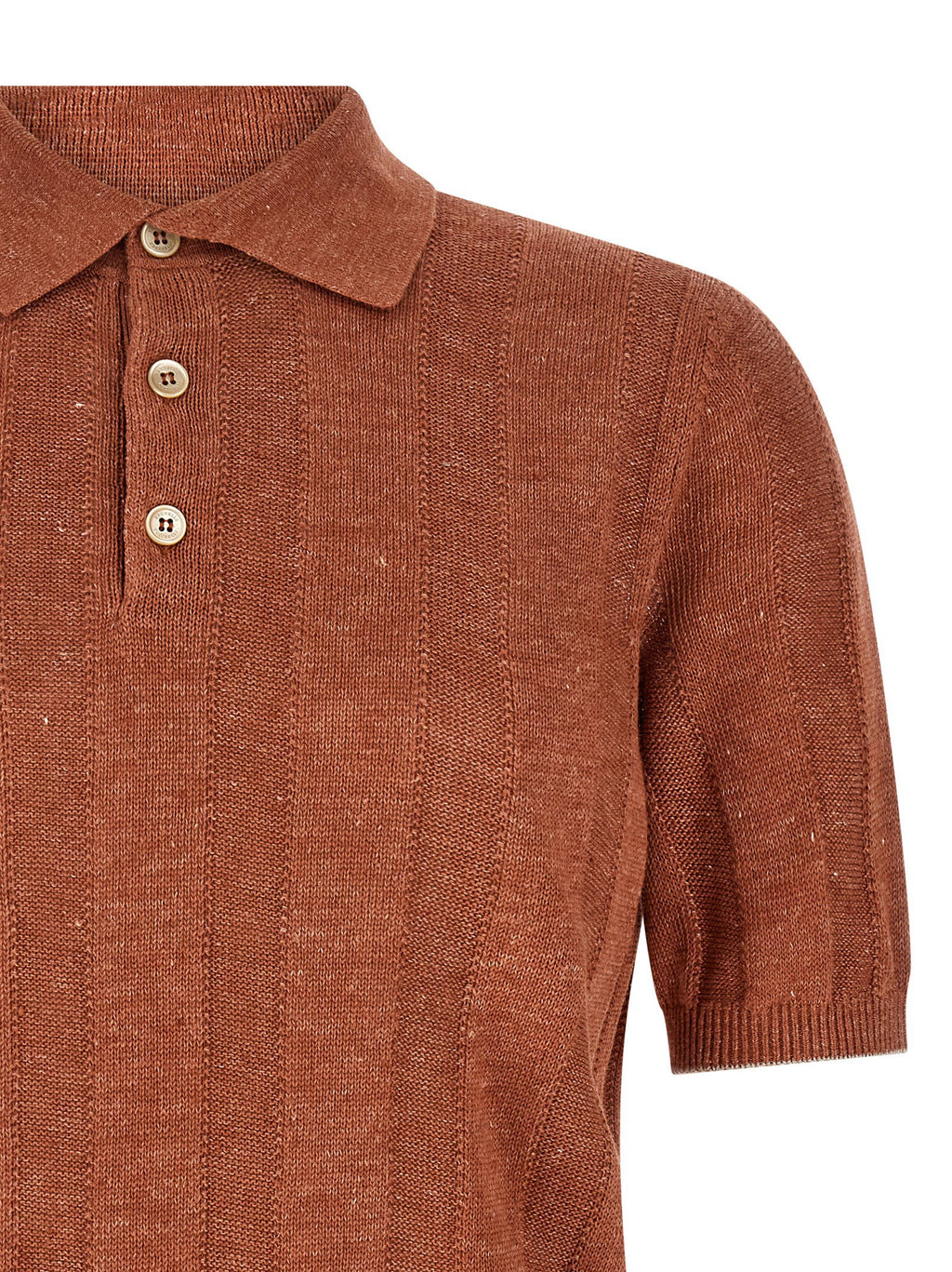 Brunello Cucinelli Wide Ribbed Polo Shirt