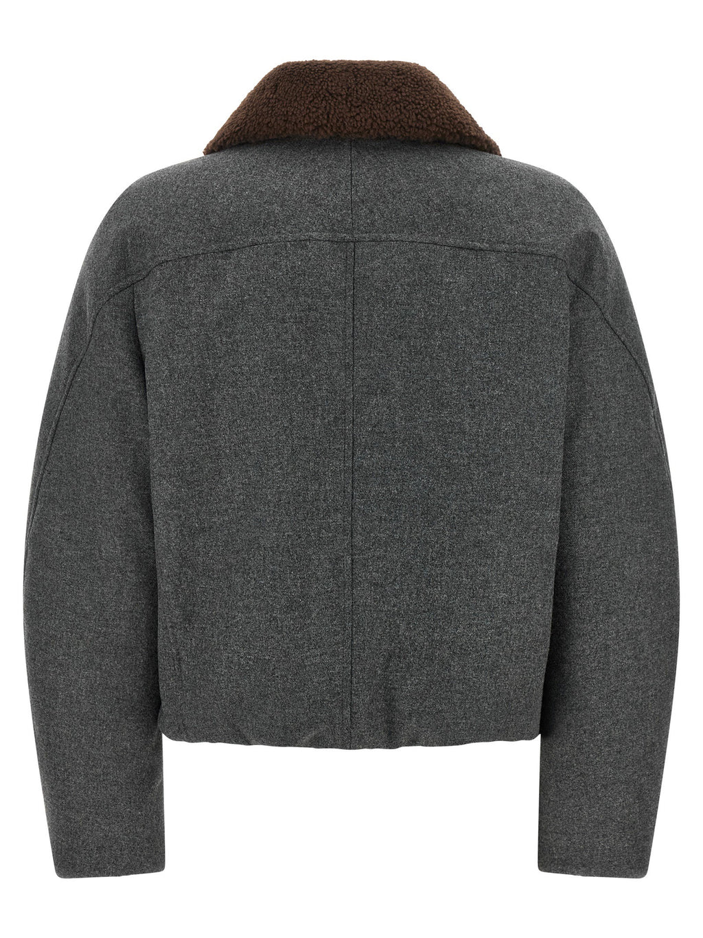 Brunello Cucinelli Shearling Collar Cropped Jacket