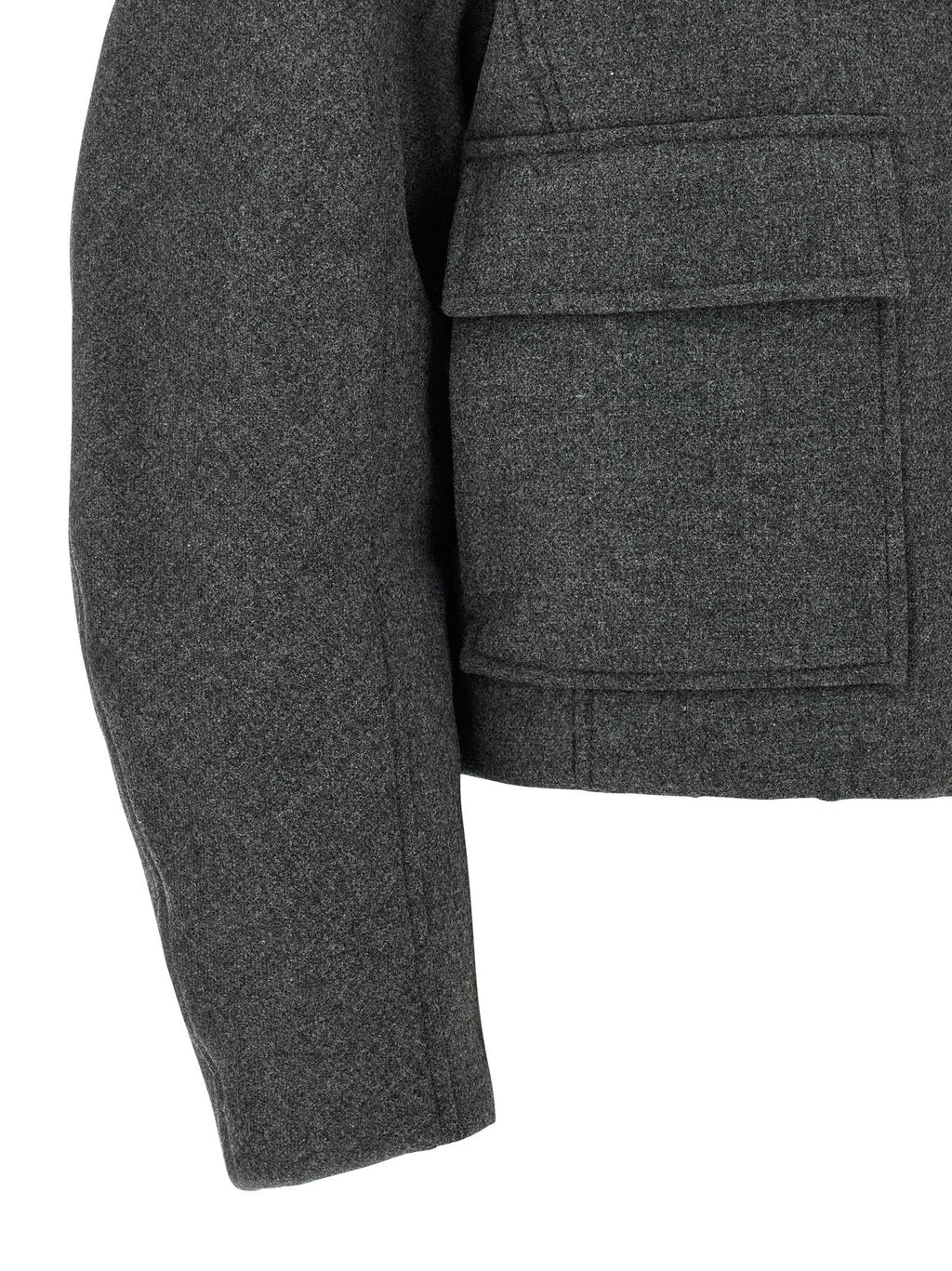 Brunello Cucinelli Shearling Collar Cropped Jacket