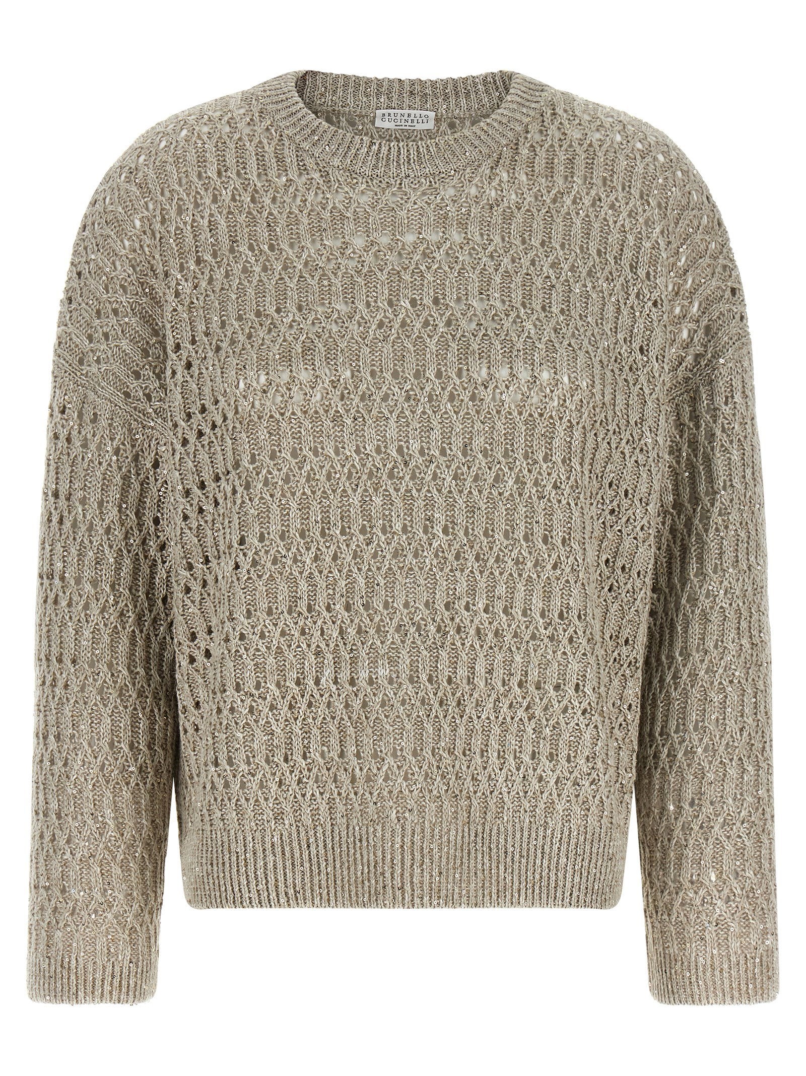 Brunello Cucinelli Dazzling Braids Sweater
