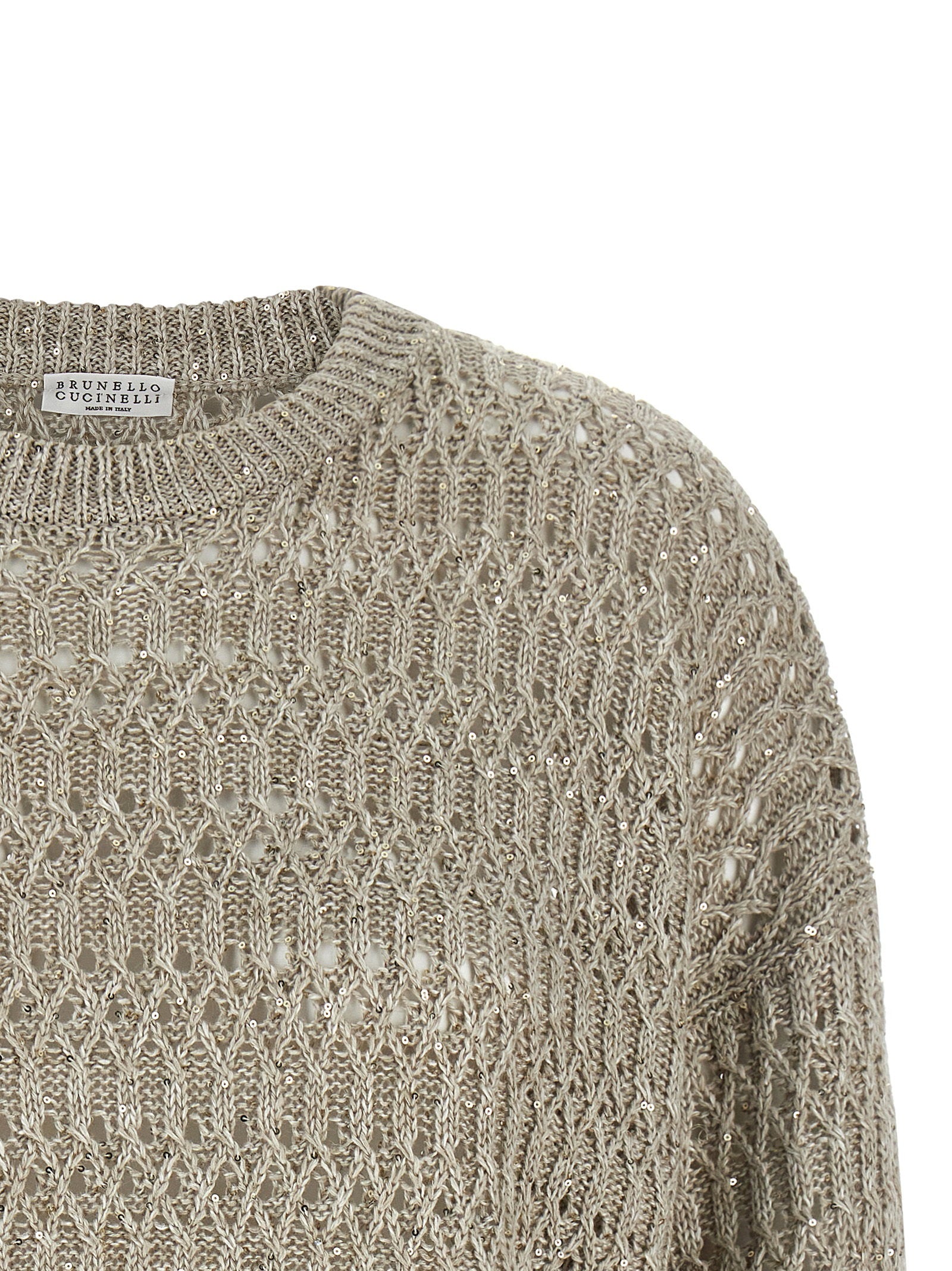 Brunello Cucinelli Dazzling Braids Sweater