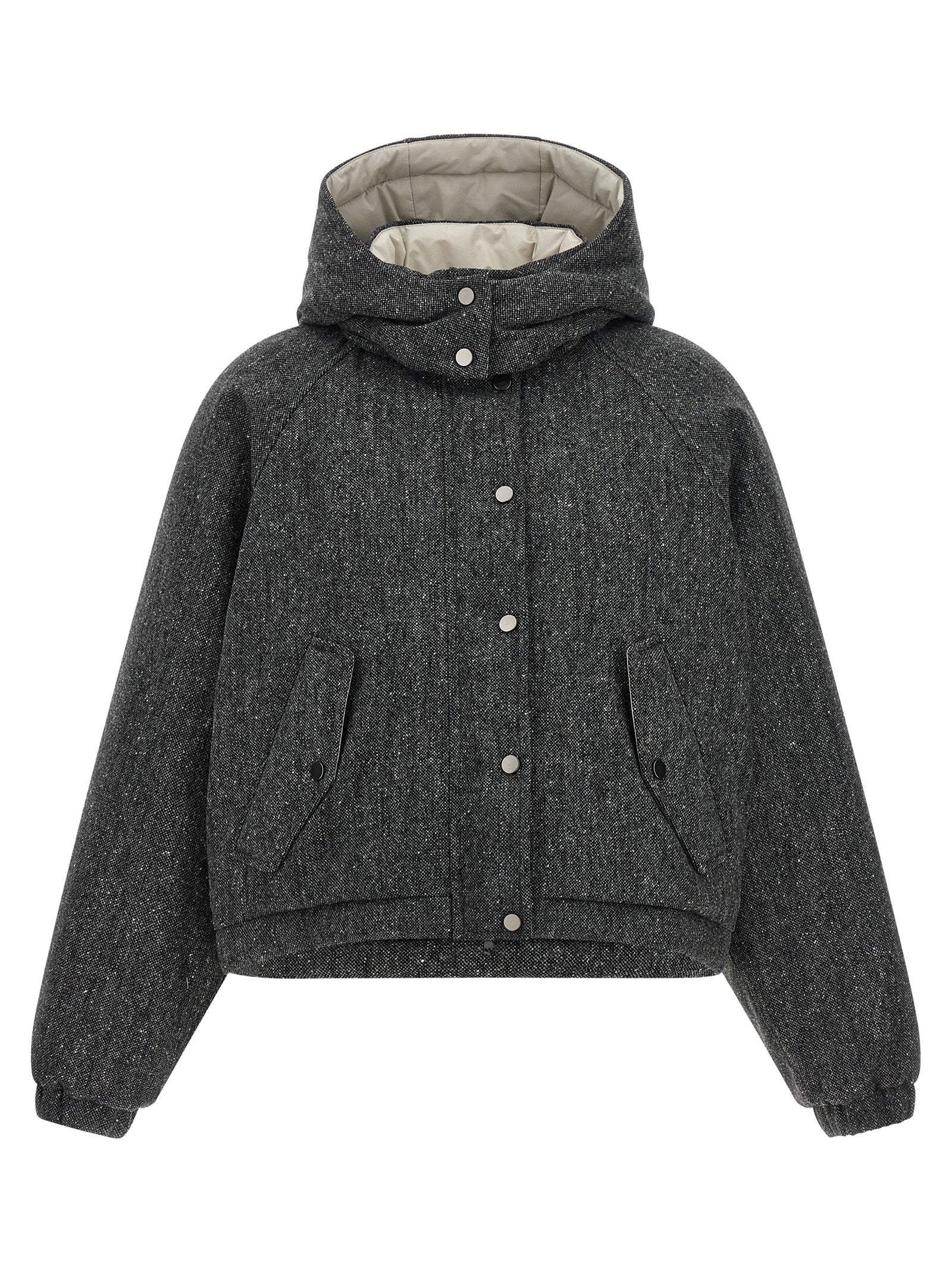 Brunello Cucinelli Shiny Zipper Pull Down Jacket