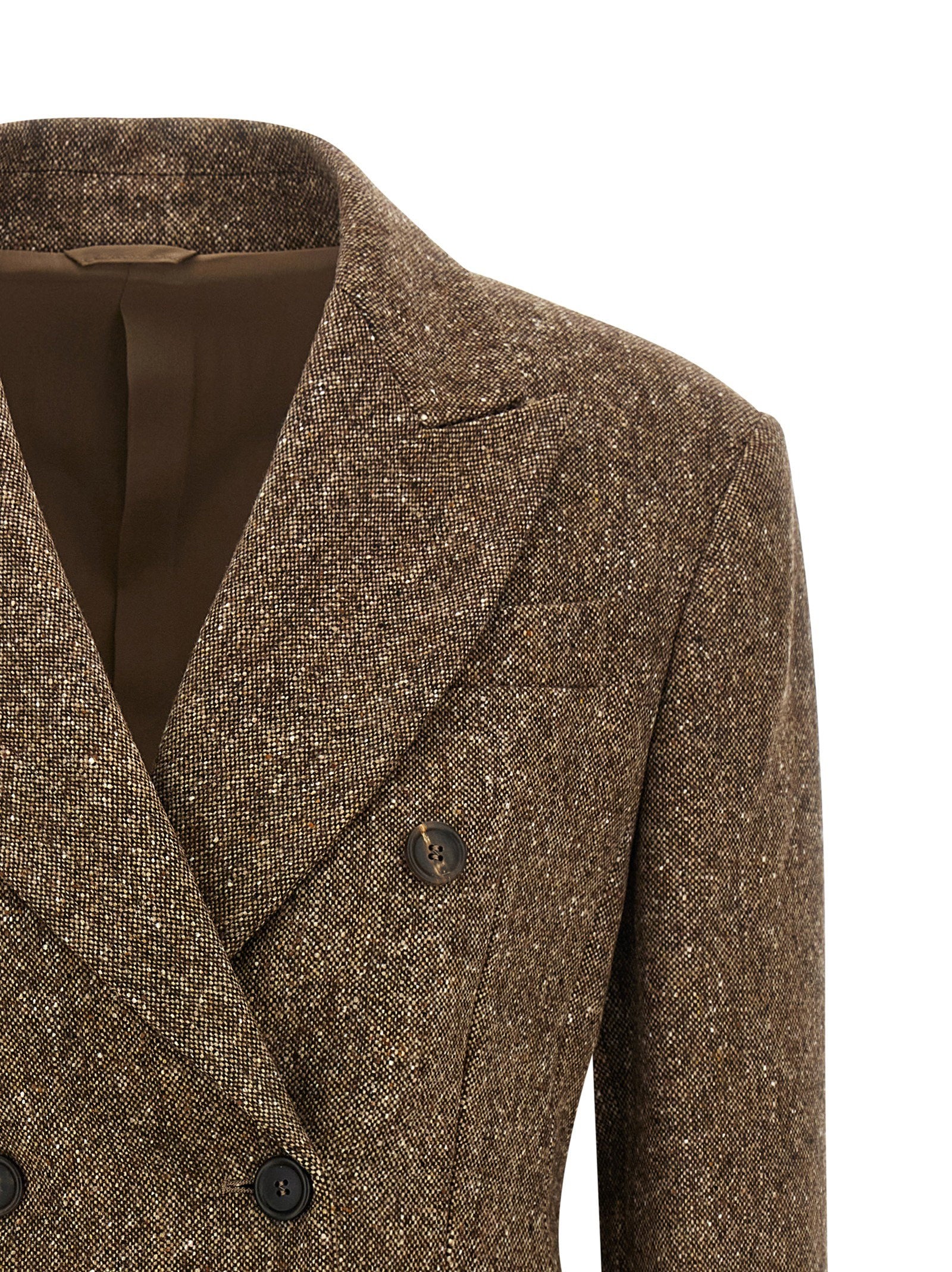 Brunello Cucinelli Donegal Wool Double-breasted Blazer
