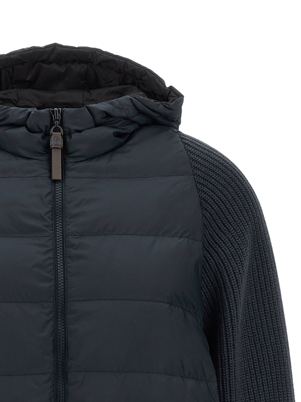 Brunello Cucinelli Shiny Zipper Pull Down Jacket