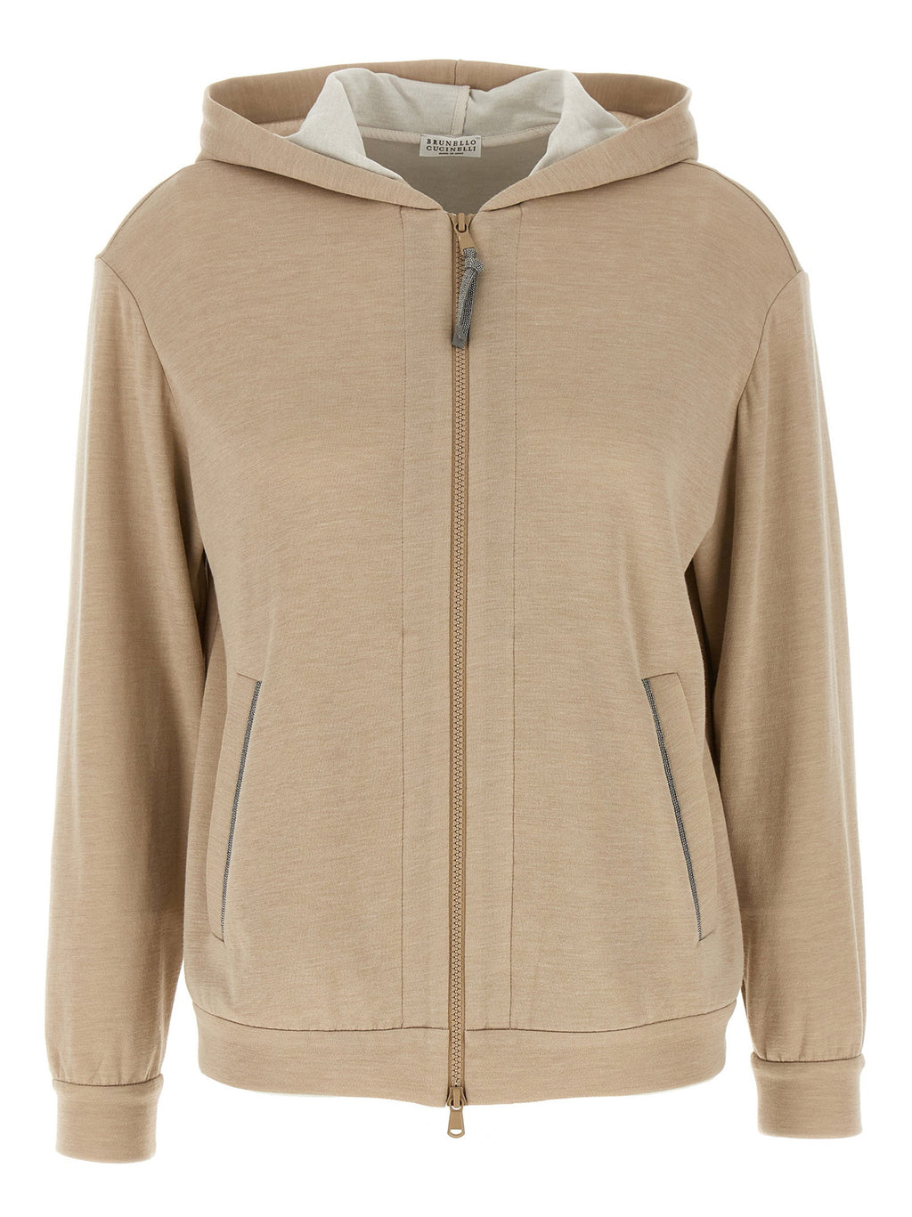 Brunello Cucinelli Precious Zipper Pull Hoodie