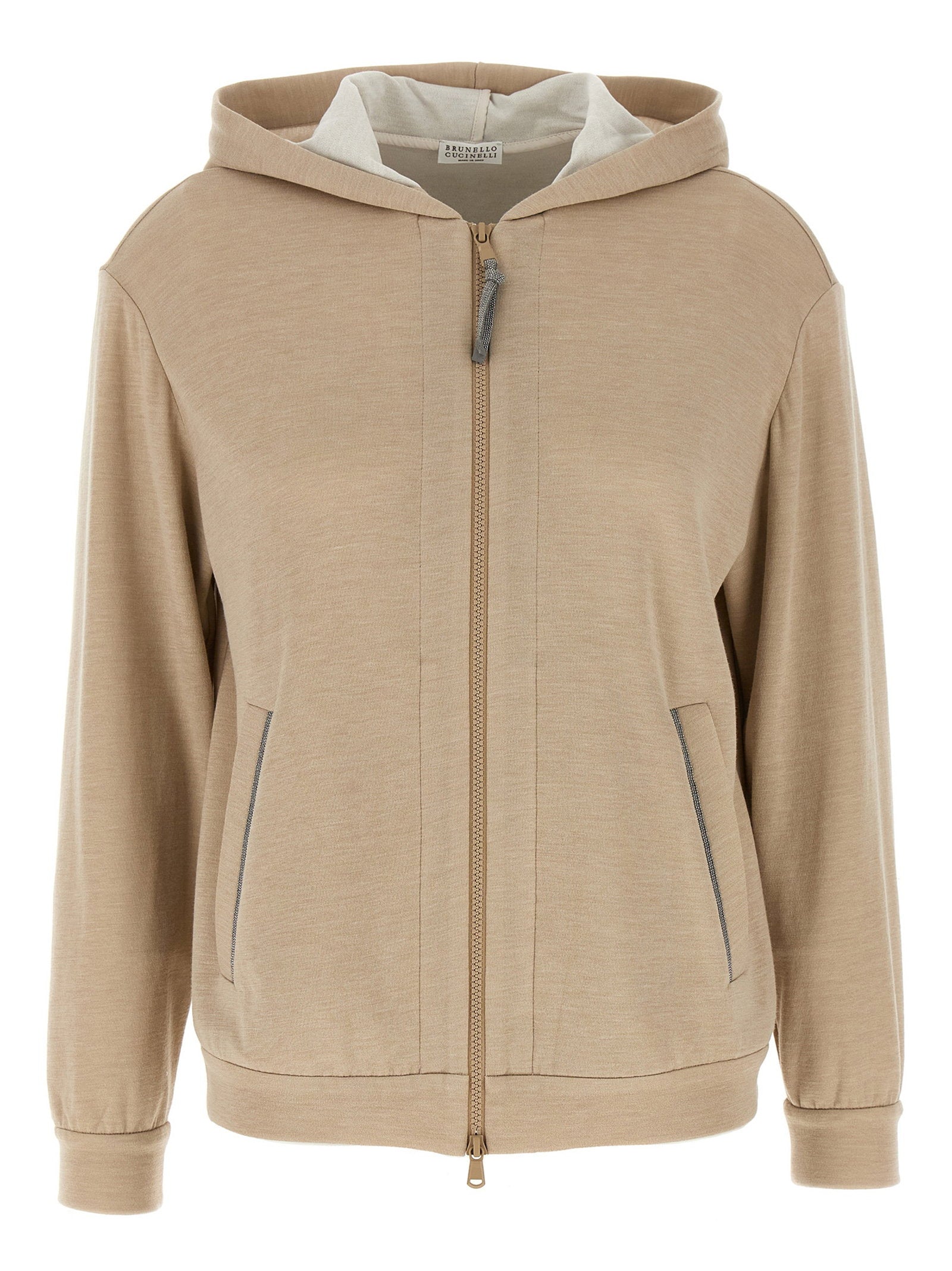 Brunello Cucinelli Precious Zipper Pull Hoodie