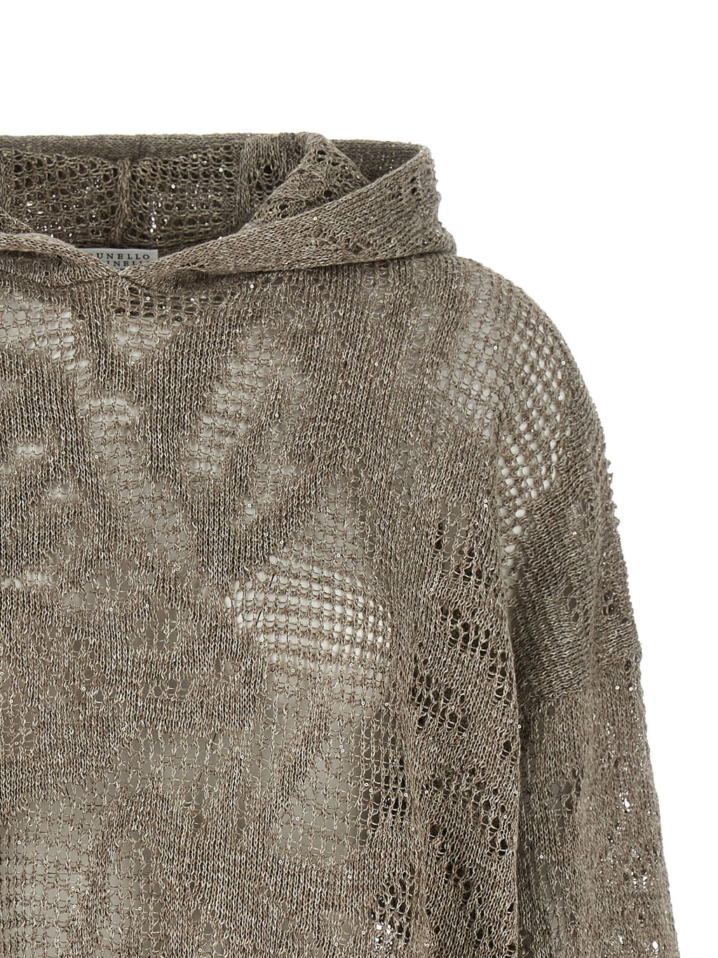 Brunello Cucinelli Openwork Hooded Sweater