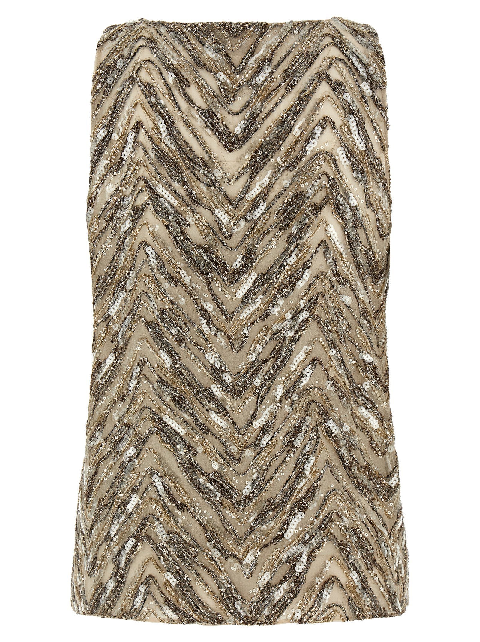 Brunello Cucinelli Dazzling Chevron Embroidery Top