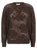 Brunello Cucinelli Flower Lace Sweater