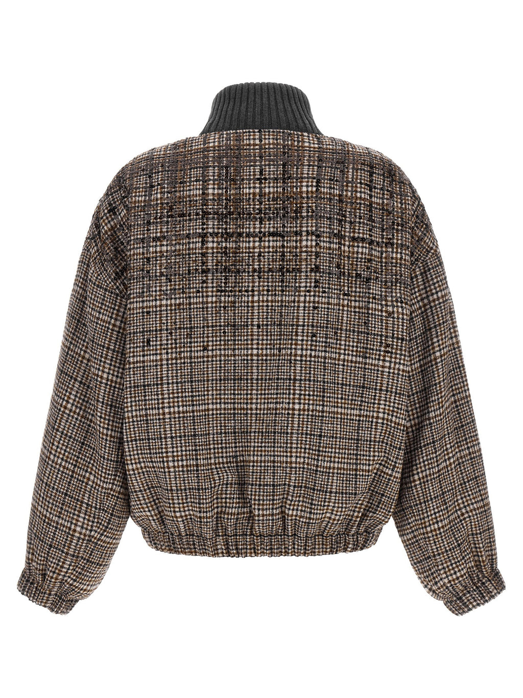 Brunello Cucinelli Sequin Check Bomber Jacket