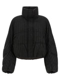 Brunello Cucinelli Micro Sequin Pinstriped Crop Down Jacket