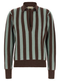Alberto Biani Striped Knit Polo Shirt
