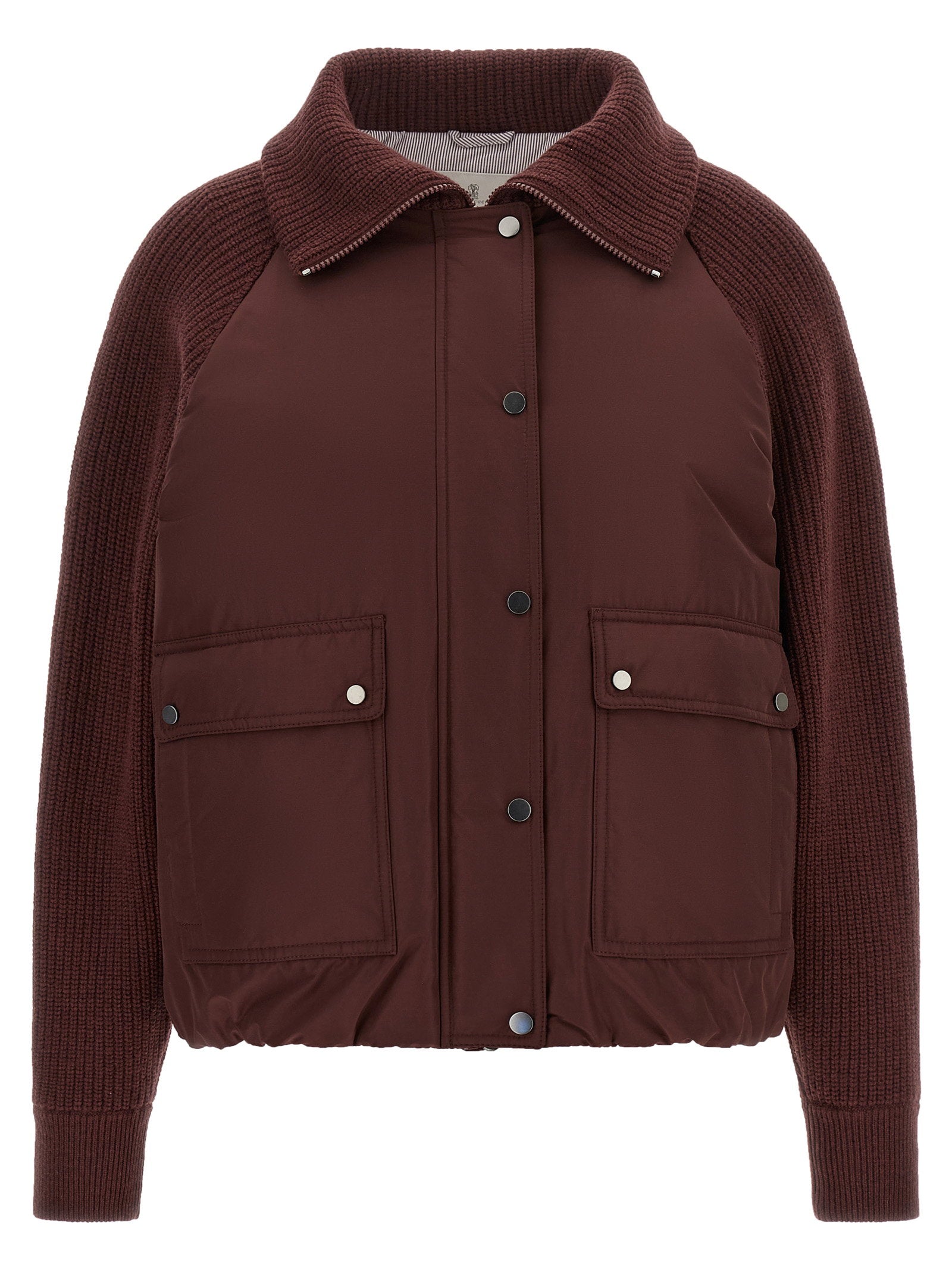 Brunello Cucinelli Shiny Zipper Pull Down Jacket