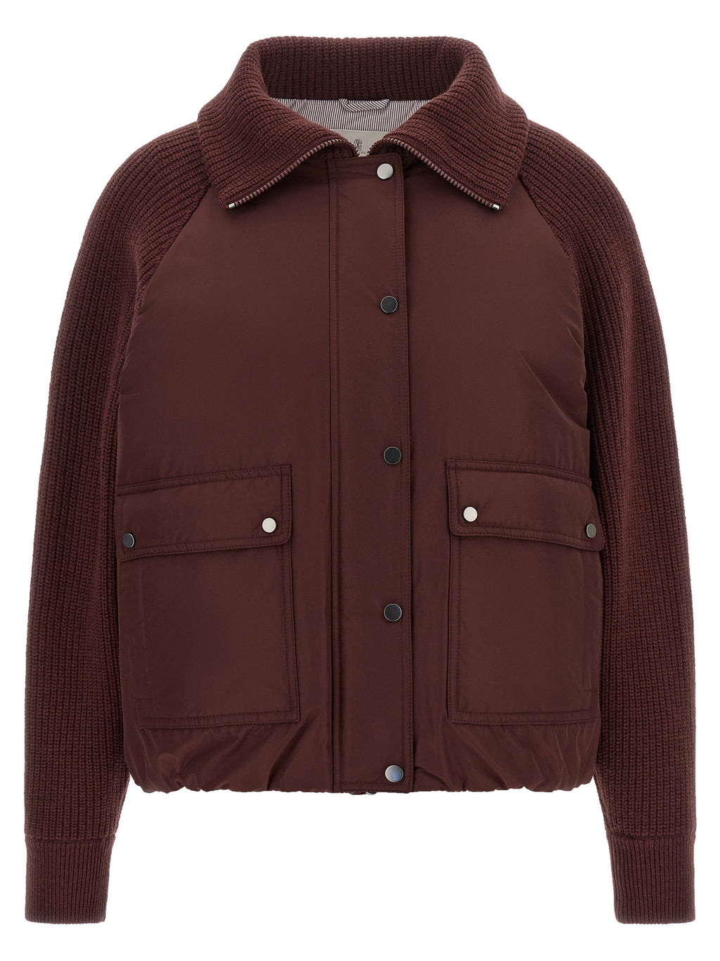 Brunello Cucinelli Shiny Zipper Pull Down Jacket
