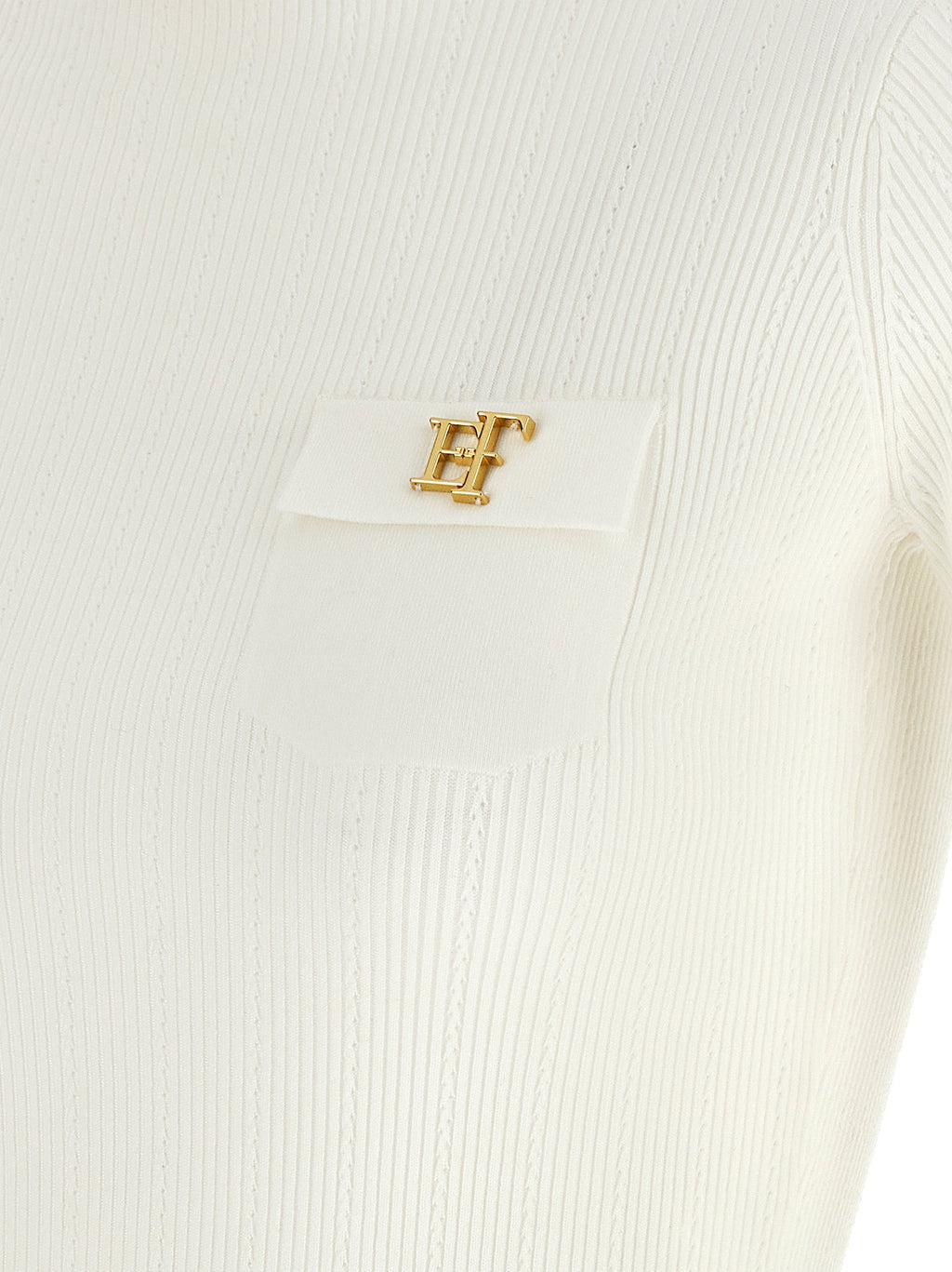 Elisabetta Franchi Turtleneck Embroidery à Jour